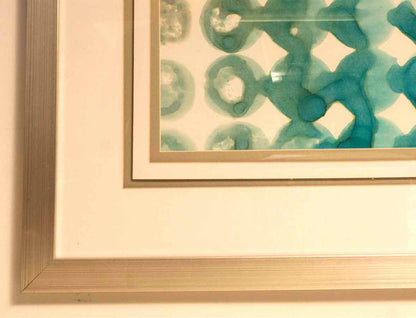 'Kanari Square I ' Triple Matted In Silver Frame Print