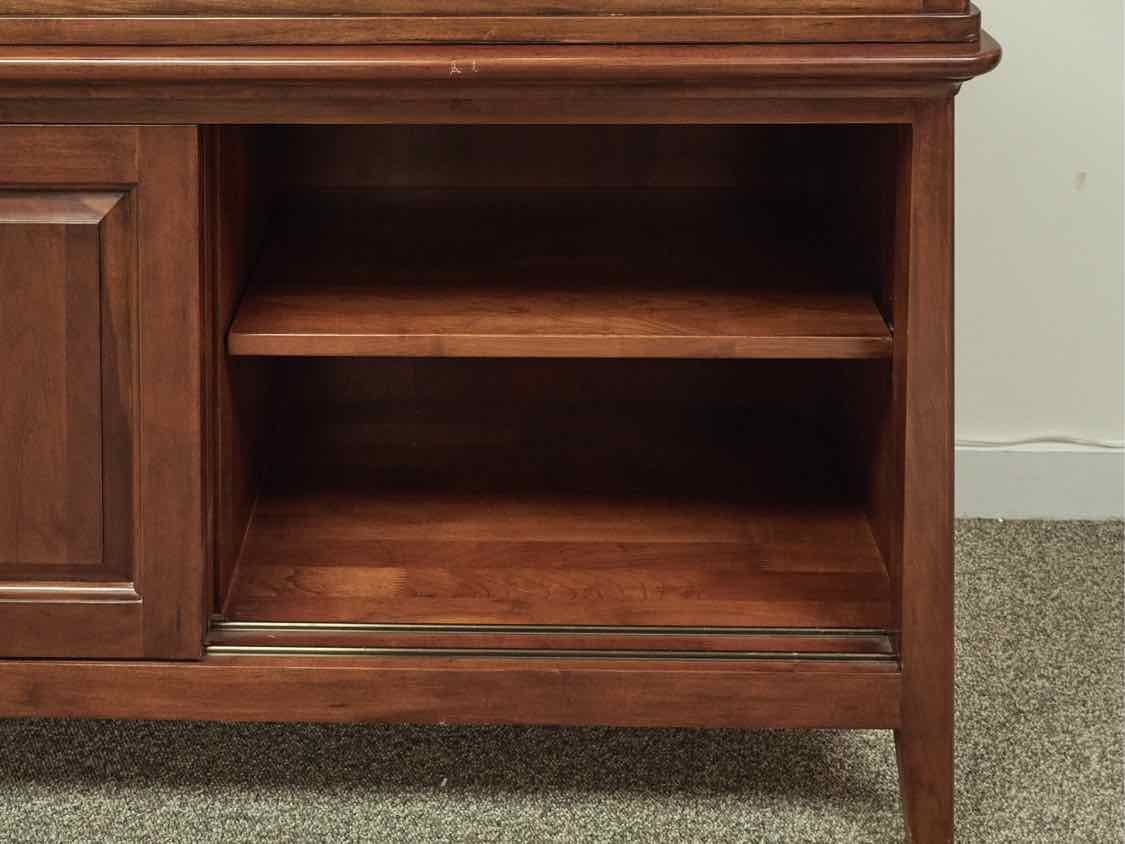 Kincaid Cherry Display Cabinet w/Glass Slide Doors& 3 Drawers & 2 shelf Cabinet