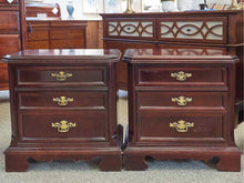 Pair of Bassett Cherry Nightstands with 2 Drawers