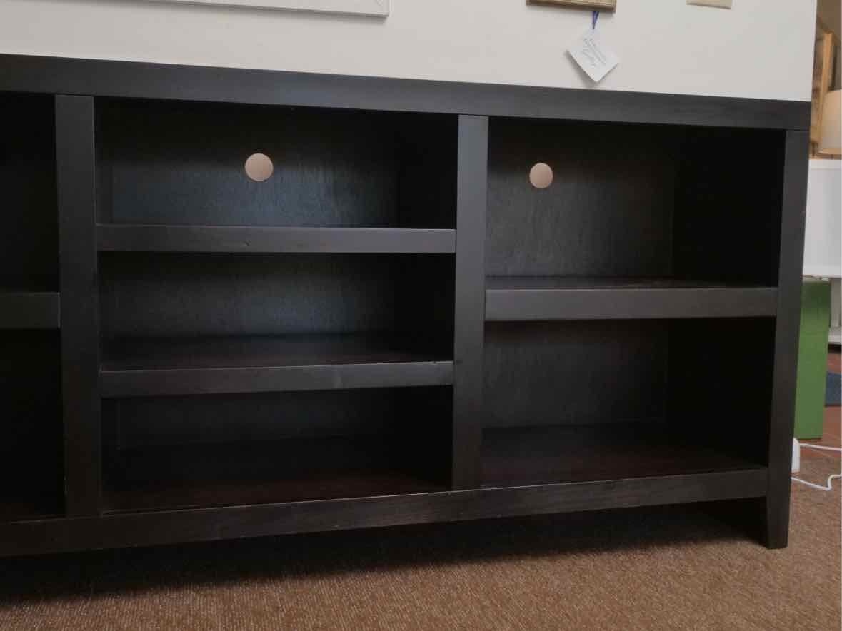 Espresso Finish Media Furniture with Storage Cubbies