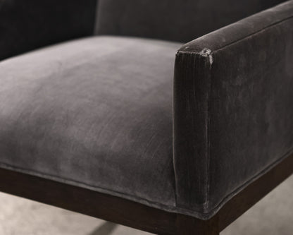 Restoration Hardware Wing Chair in Charcoal Velvet