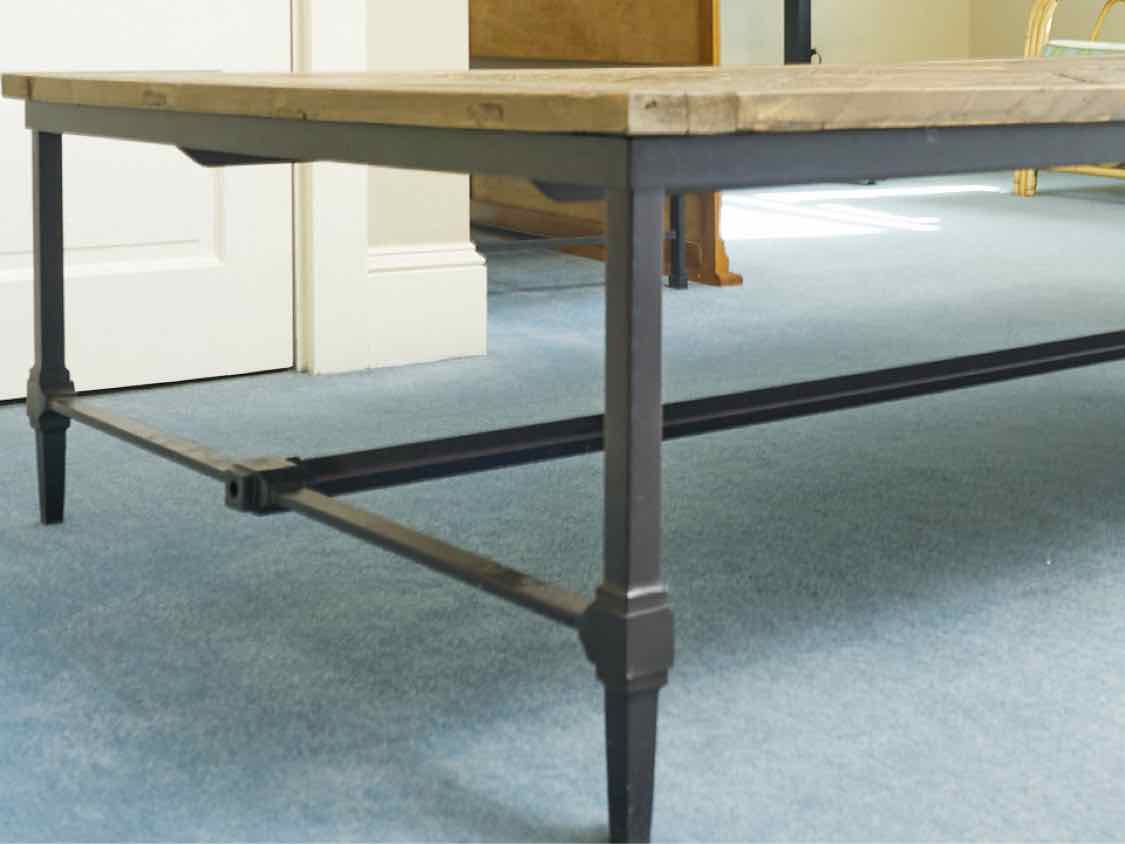 Pottery Barn  Weathered Oak Parquet Top Cocktail Table