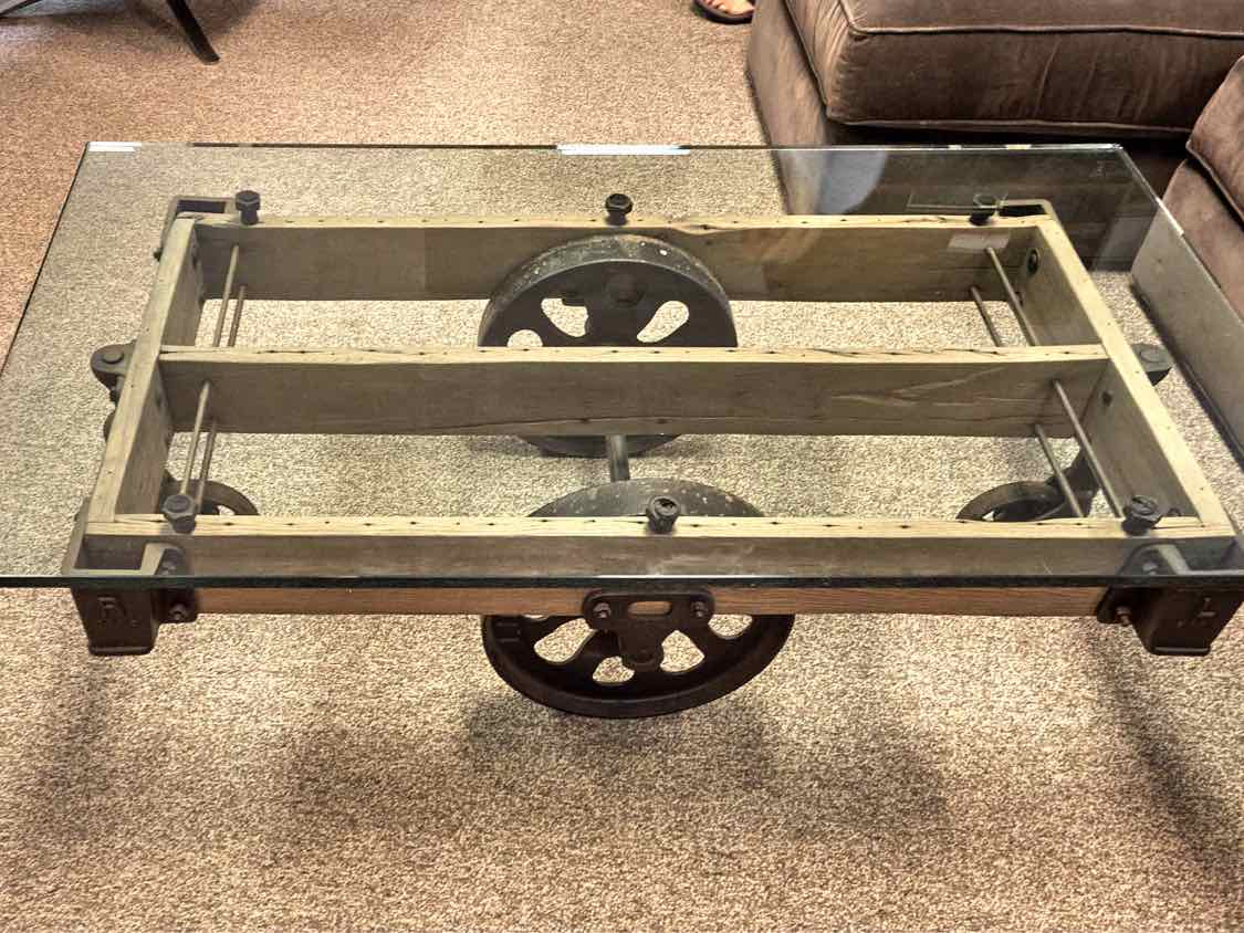 Restoration Hardware Industrial Cart Cocktail Table