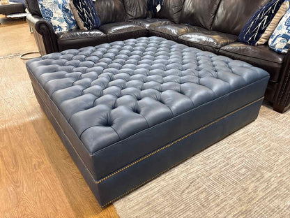 Taylor King Square Leather Ottoman