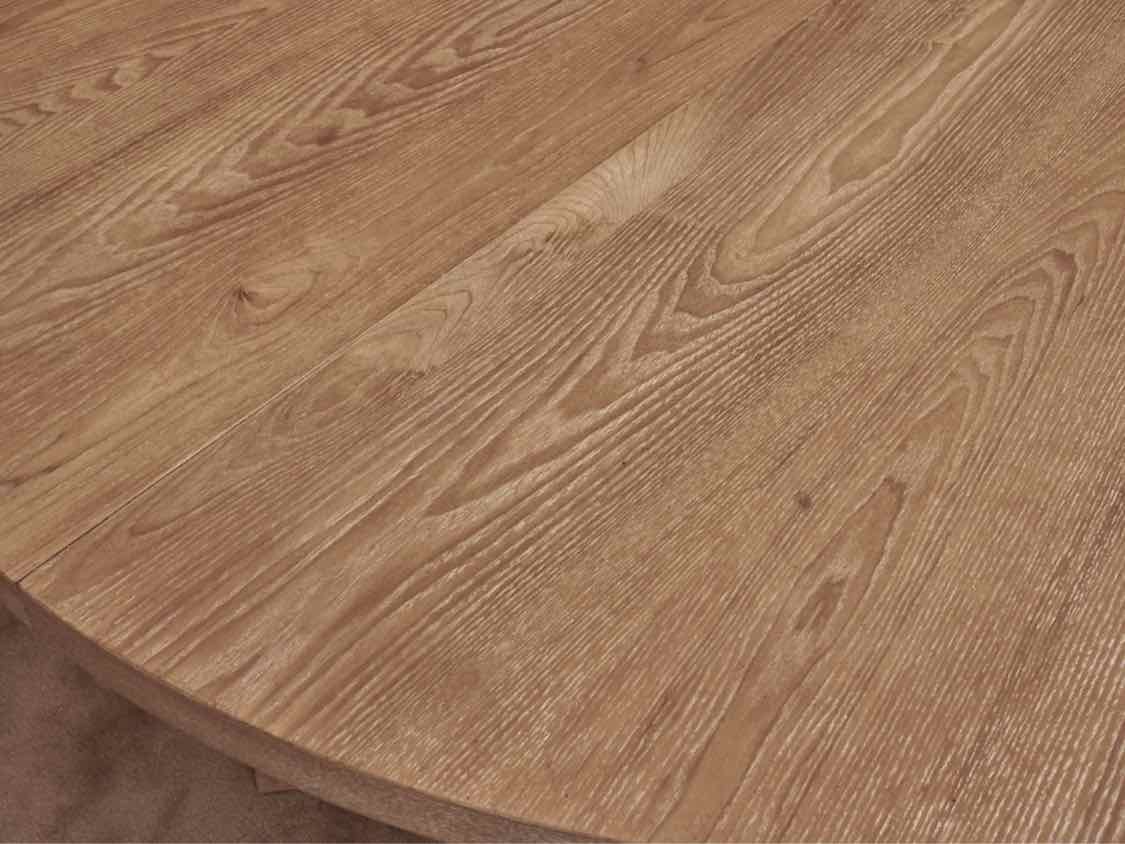 Natural Oak & Ash Round Dining Table With 15.5 Leaf