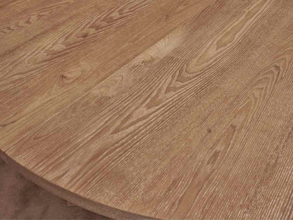 Natural Oak & Ash Round Dining Table With 15.5 Leaf