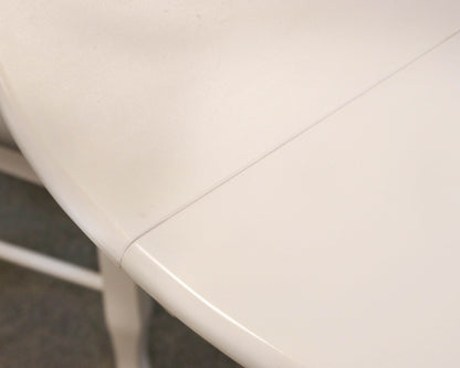 White Round Pedestal Table & Set of 6 Spindle Back Chairs