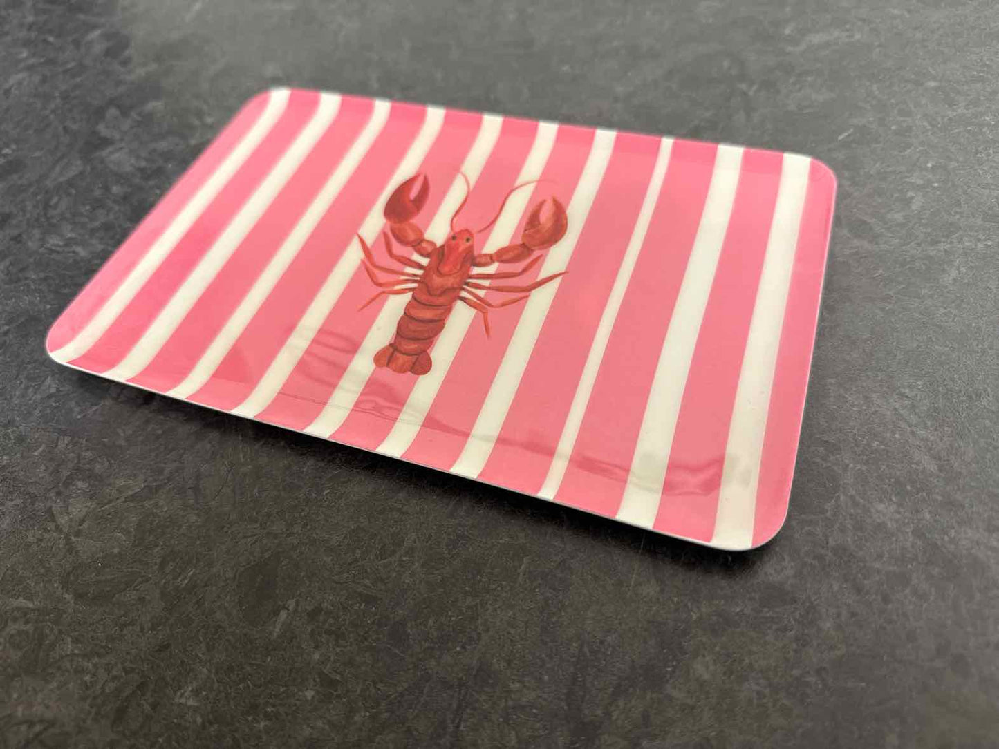 Hand-Painted Trinket Tray w/ Lobster Motif