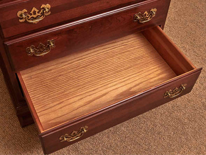 Ethan Allen Cherry Georgian Style 4  Drawer Brass Handles  Nightstand