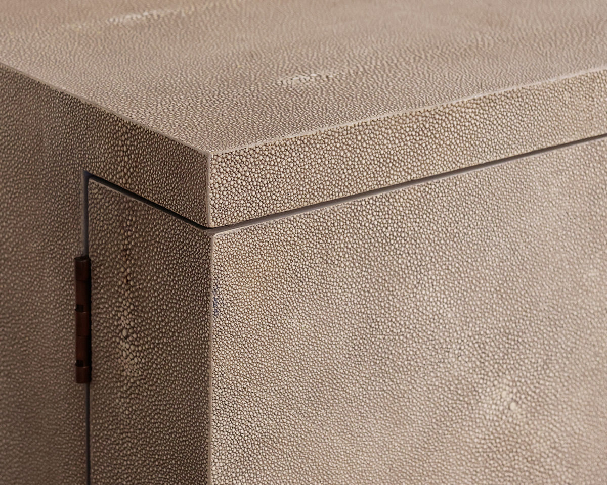Williams Sonoma Faux Shagreen Bar Cabinet