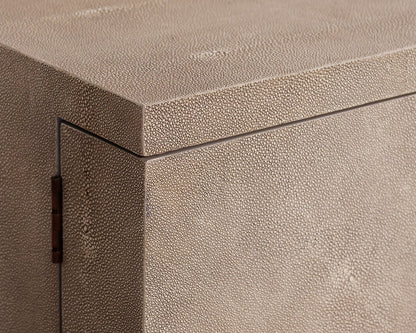 Williams Sonoma Faux Shagreen Bar Cabinet