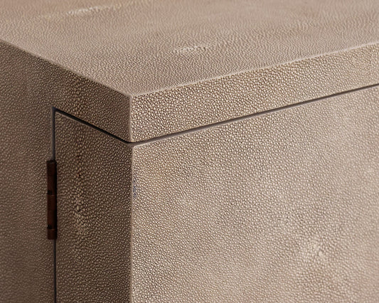 Williams Sonoma Faux Shagreen Bar Cabinet