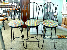 Set of Three Wrought Iron Barstools