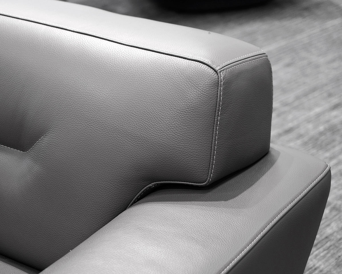 Gray Leather Roche Bobois Sofa