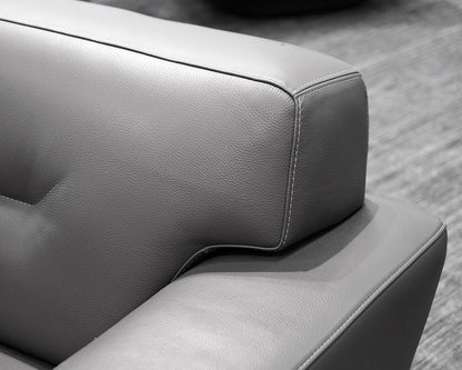 Gray Leather Roche Bobois Sofa