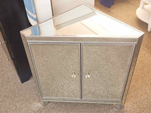 Elegant Mirrored Low Corner Cabinet