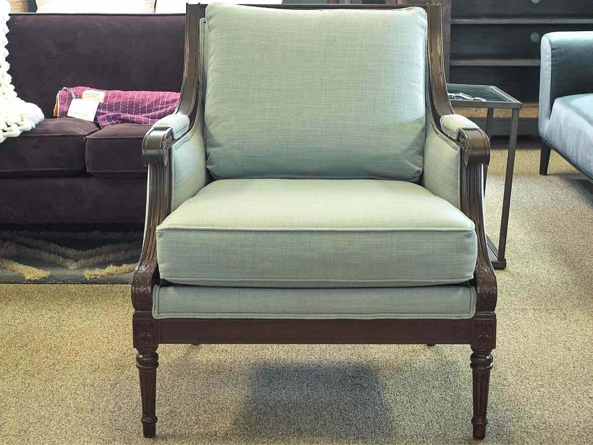 Ethan Allen Fairfax Chair in Seafoam Linen