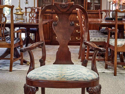 Set of Eight Baker Queen Anne Mahogany Dining Chairs
