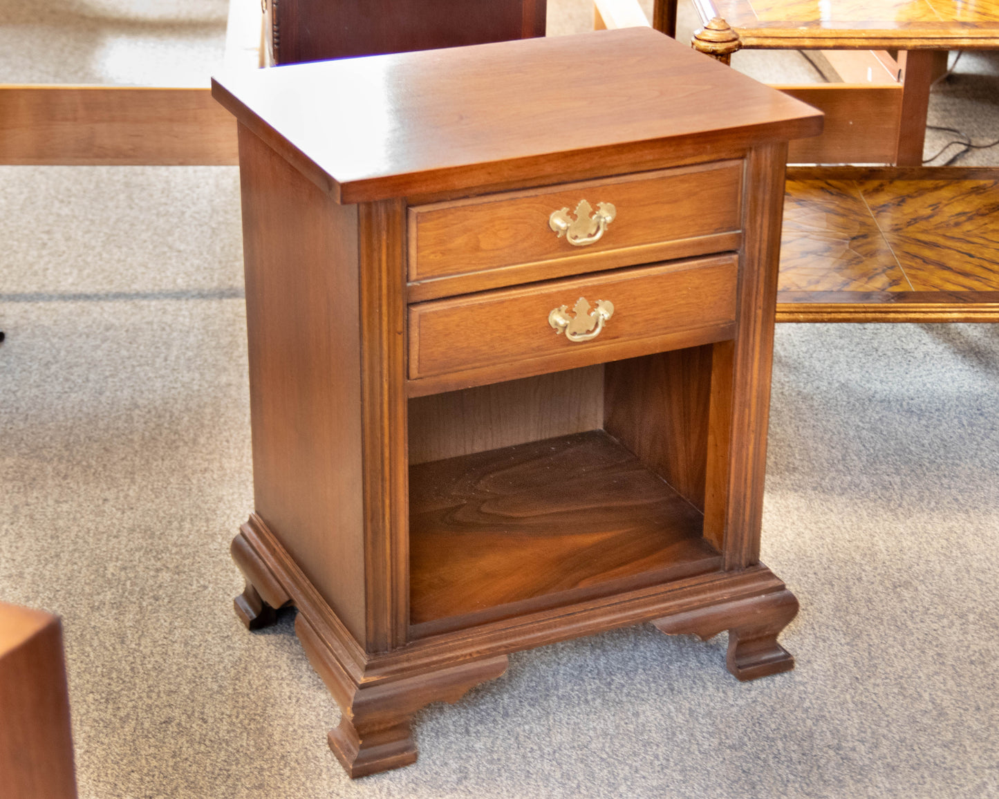 Dixie Forest Walnut Two Drawer Nightstand
