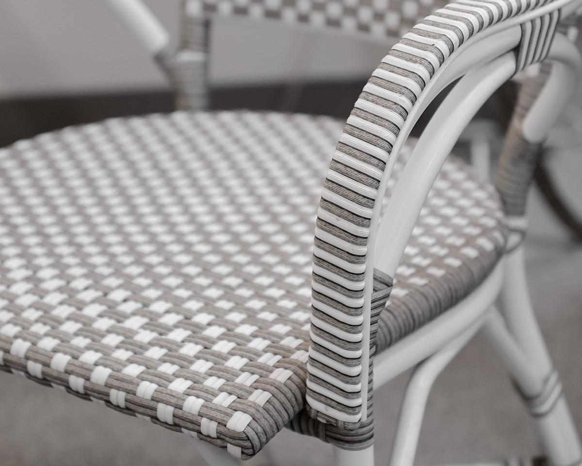 Set of 6 Outdoor Rattan Wrapped Metal Dining Chairs