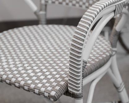 Set of 6 Outdoor Rattan Wrapped Metal Dining Chairs