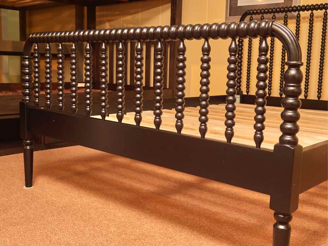 Crate & Barrel  Jenny Lind Black Finish Full Bed Includes Siderails & Slat Roll