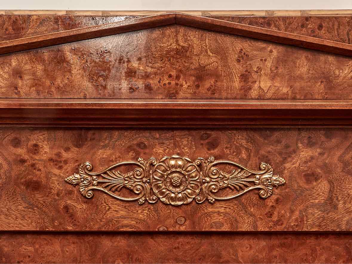 Baker Regency Burled Wood Secretary Desk