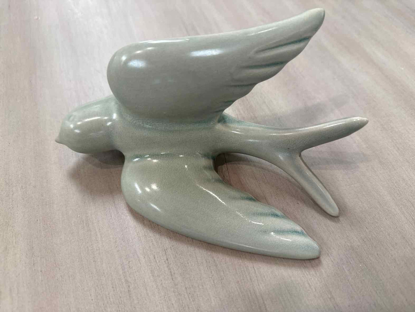 Set of 3 Glazed Ceramic Swallows