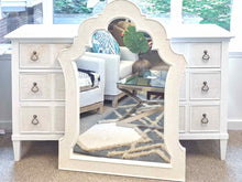 Tommy Bahama White 9 Drawer  Dresser with Rattan Drawer Fronts & Mirror