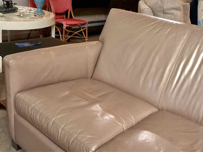 Boston Interiors Leather  Klyine  'Lustre Pebble' 3 Cushion  Sofa