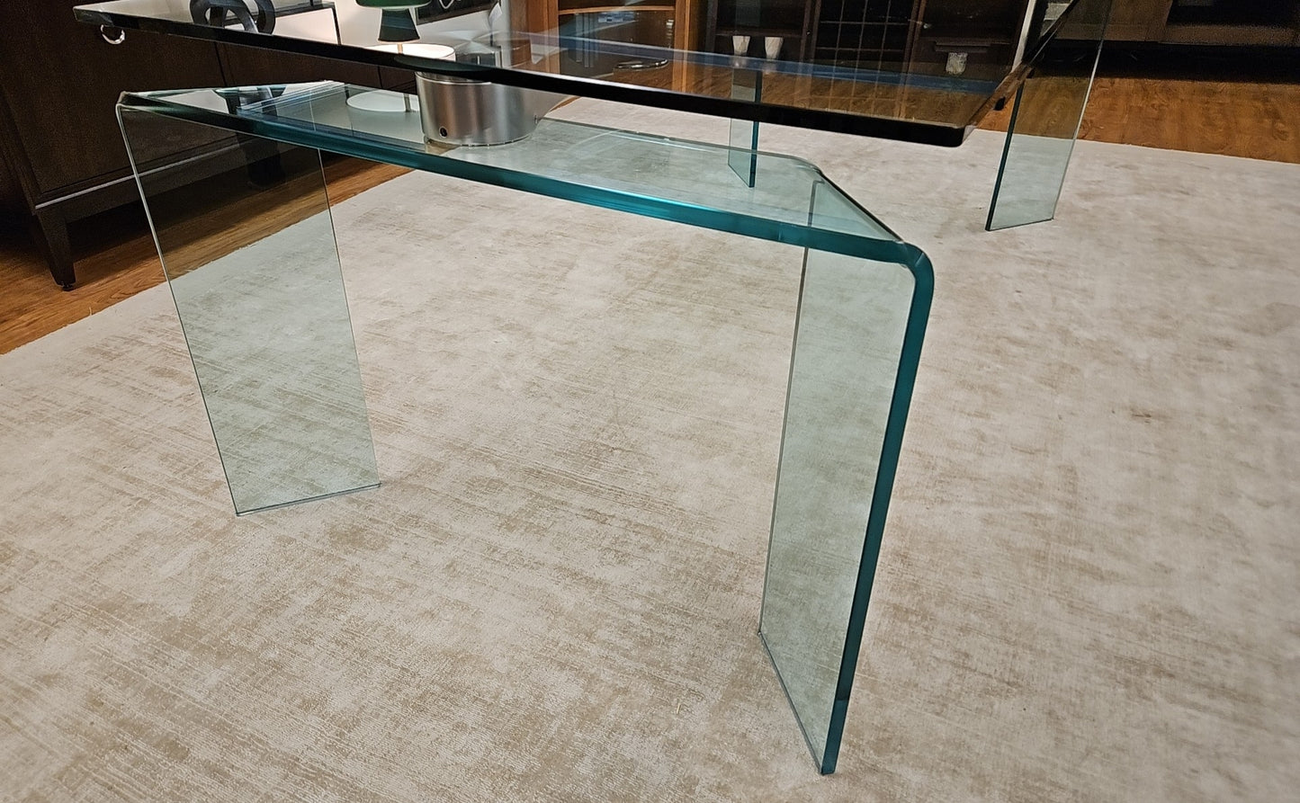 'Ray Plus' Contemporary Glass Dining Table