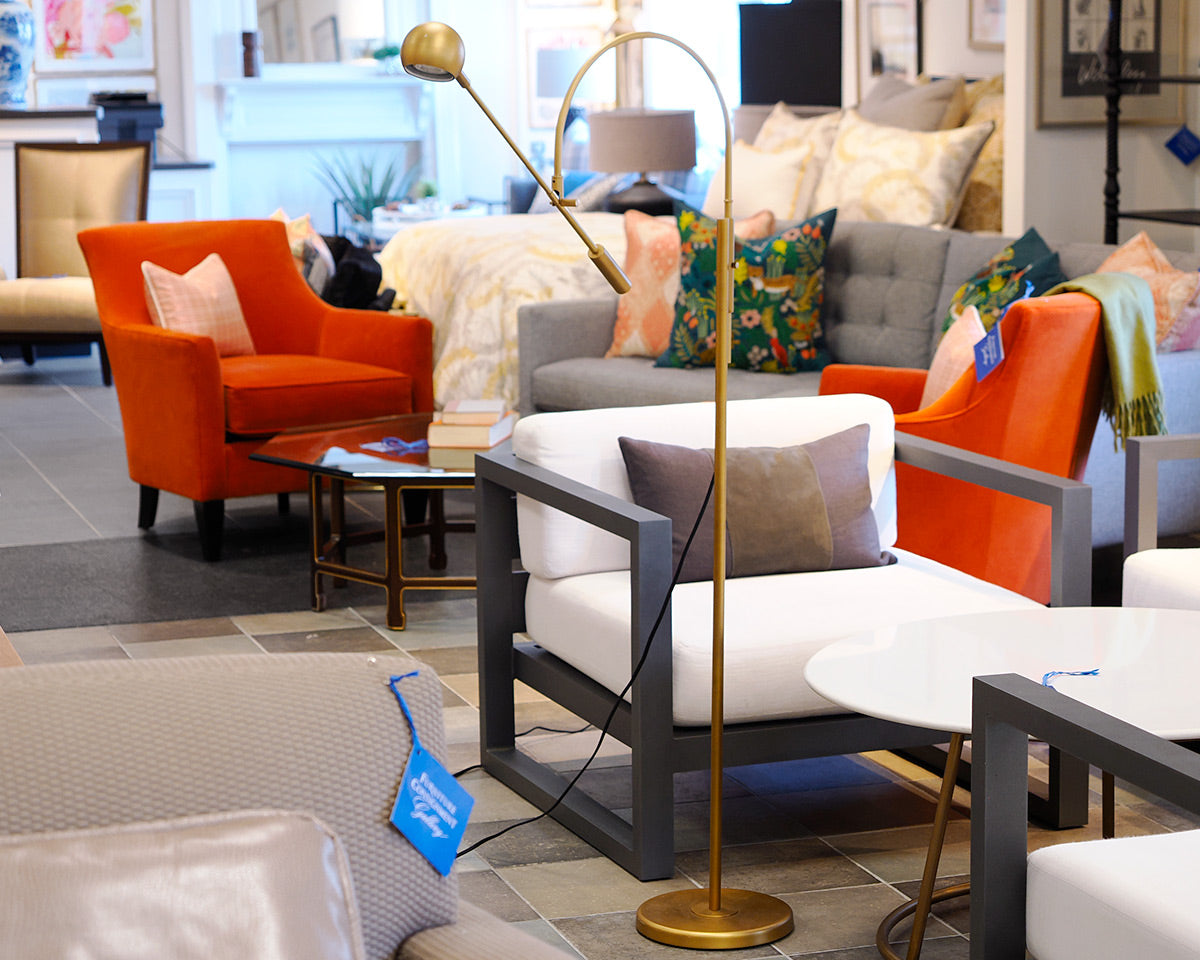 RH "Orbiter" Brass Floor Lamp