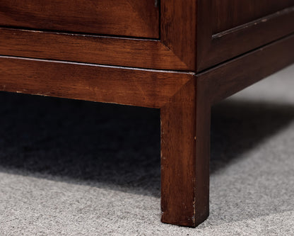 Crate & Barrel Mahogany Storage Cabinet & Drop Down Desk