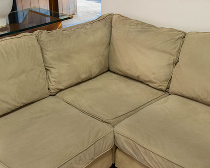 Mitchell Gold + Bob Williams 3-Pc Sectional in Taupe Embossed Microfiber