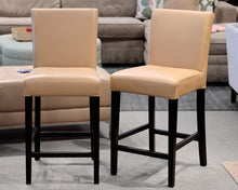 Pair of Crate and Barrel Leather Counter Stools