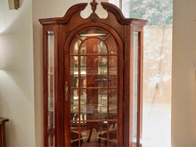 Lighted Cherry Corner Cabinet W/ Two Doors