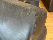 Klausner Charcoal Leather Chair w/ Ottoman