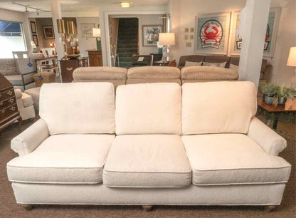 Basset White Boucle Upholstered 3 Cushion Sofa