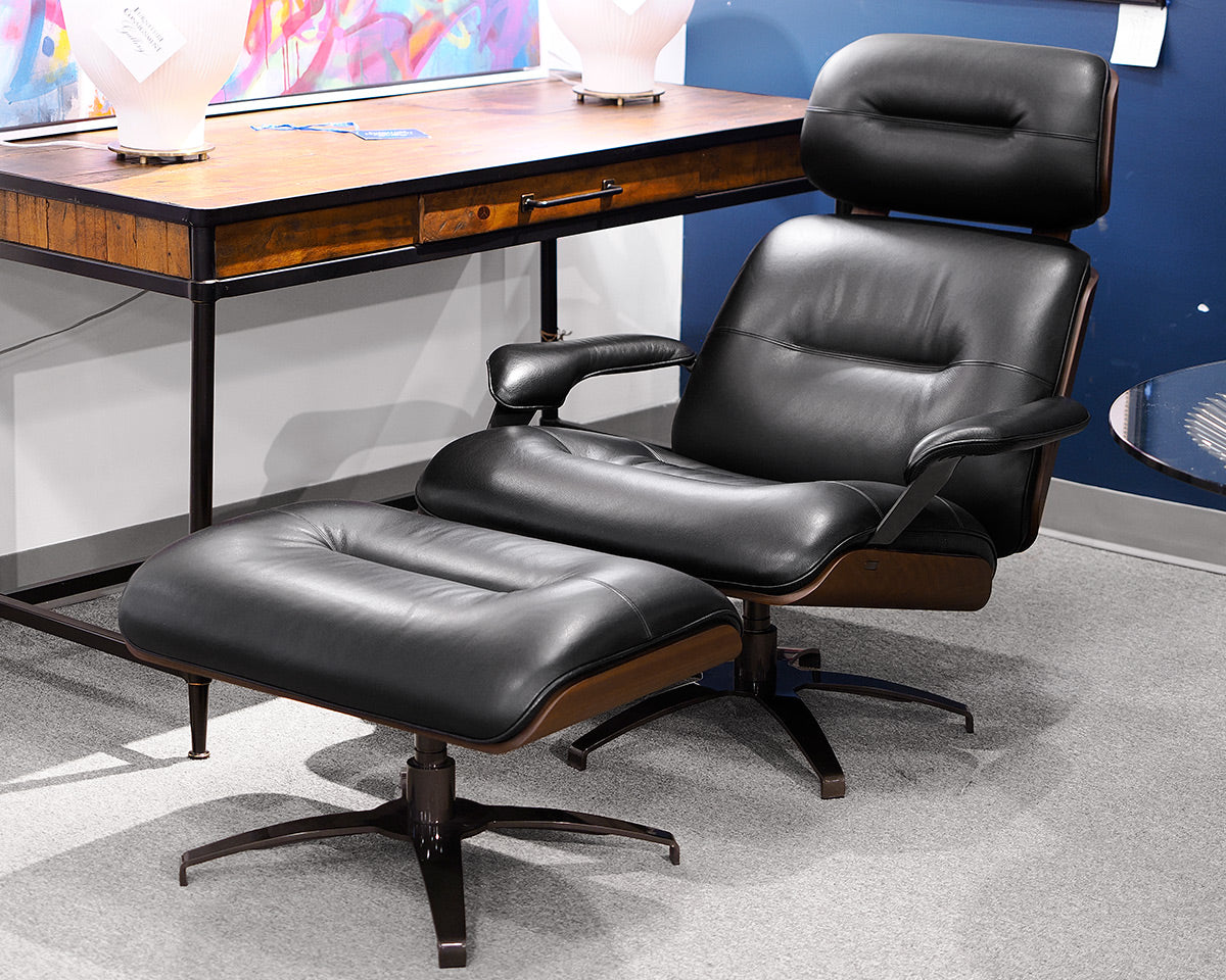 Roche Bobois Athea Swivel Chair and Ottoman