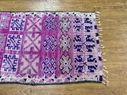 Purple Runner Rug with Tribal Motif