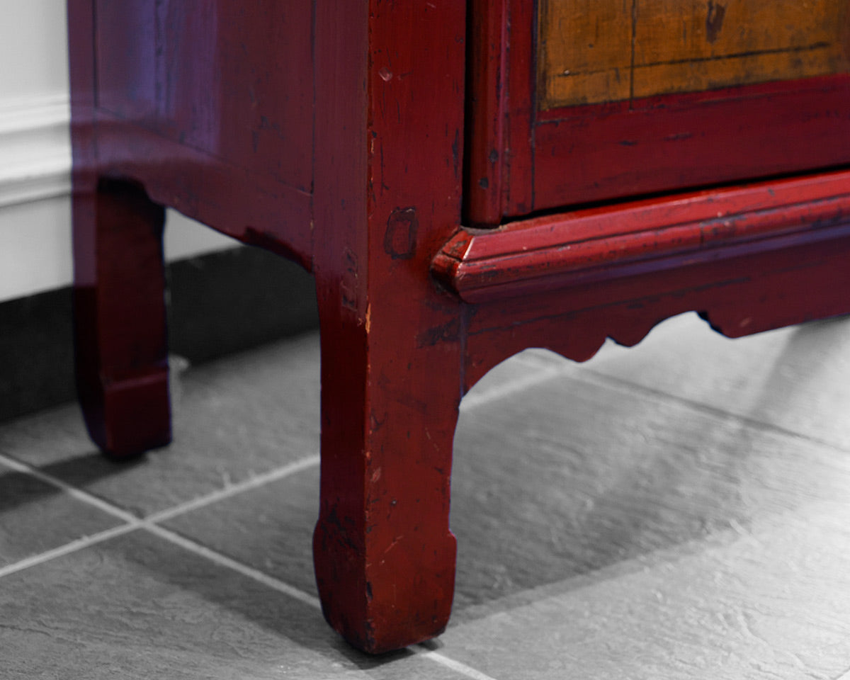 Red Asian Inspired Cabinet