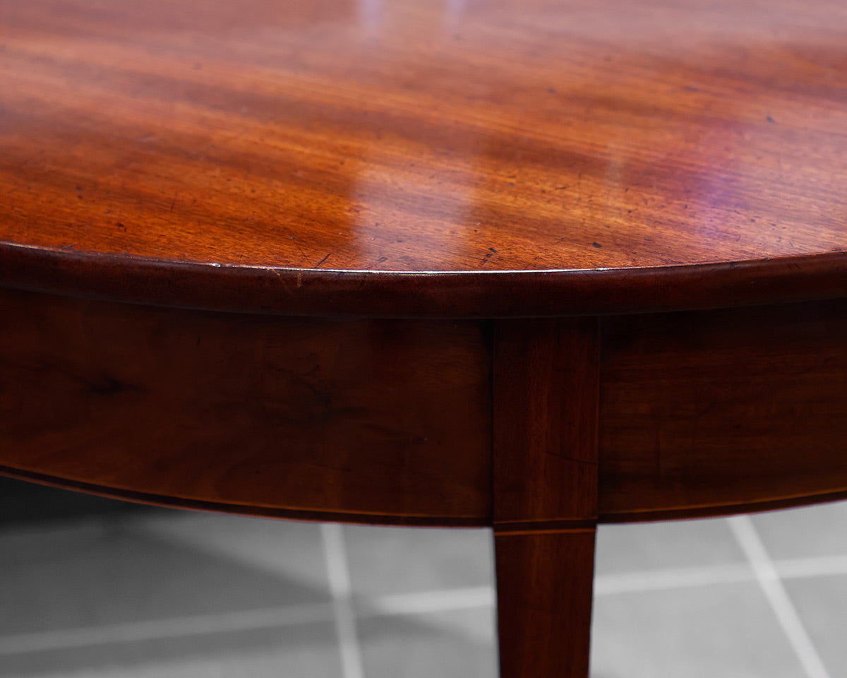 Set of Two Mahogany Demilune Tables