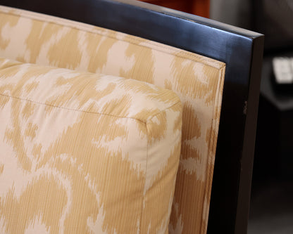 A. Rudin No. 636 Gold Damask Arm Accent Chair