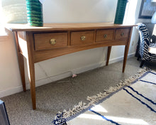 Pine Console with 4 Drawerrs with Brass Hepplewhite Handles
