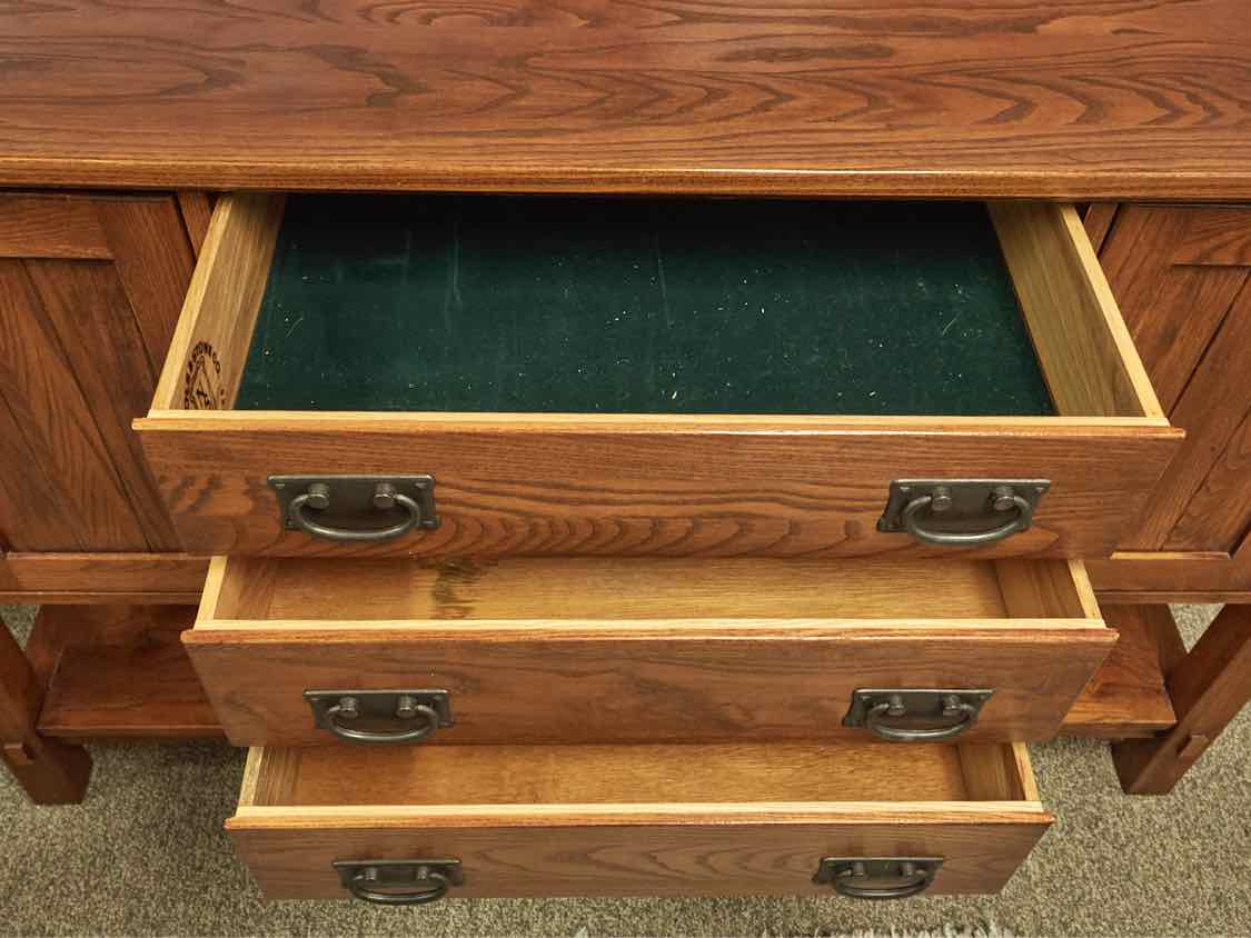 Nichols & Stone Mission Server in Oak with Cherry Finish and Bronze Pulls