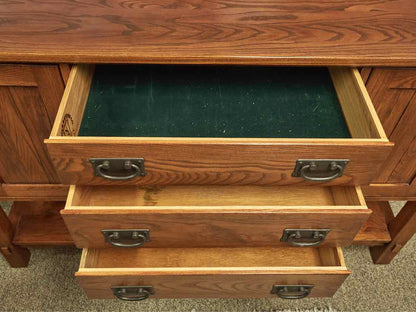 Nichols & Stone Mission Server in Oak with Cherry Finish and Bronze Pulls