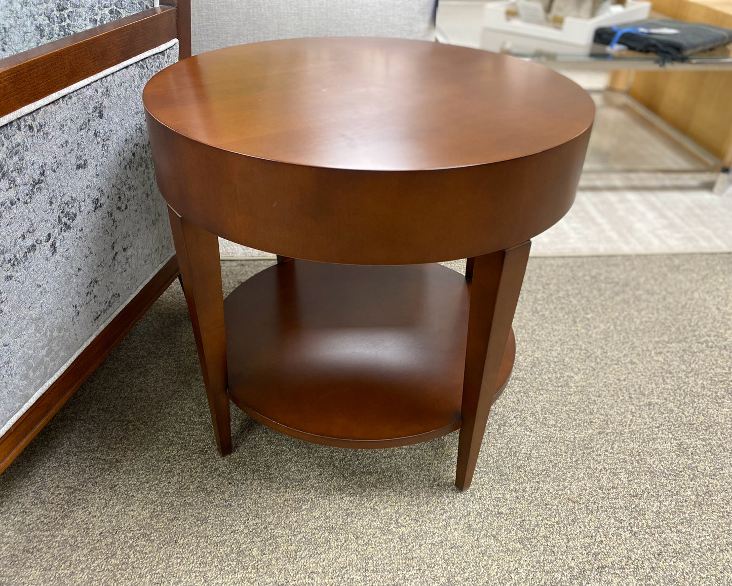 HBF Popular Wood Round Side Table with Shelf