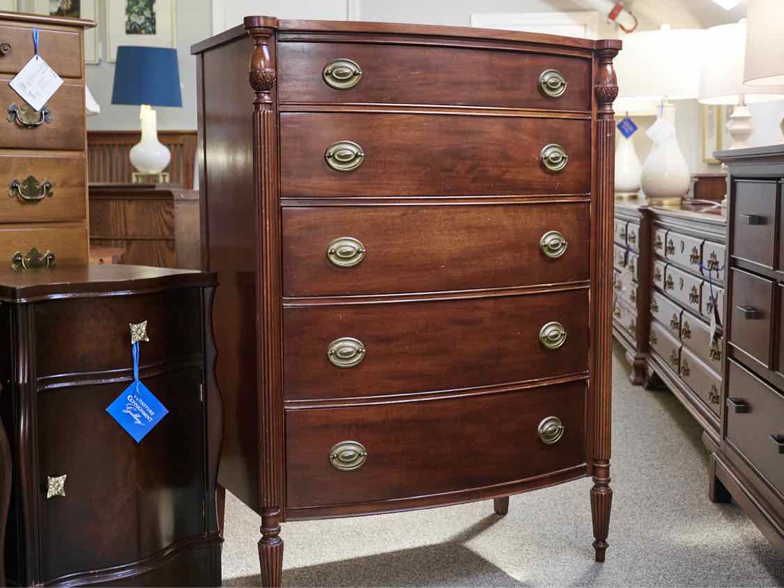 Mahogany Bowfront Five Drawer Chest