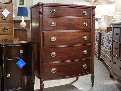 Mahogany Bowfront Five Drawer Chest