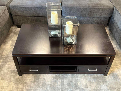 Black Cocktail Table w/ Two Drawers